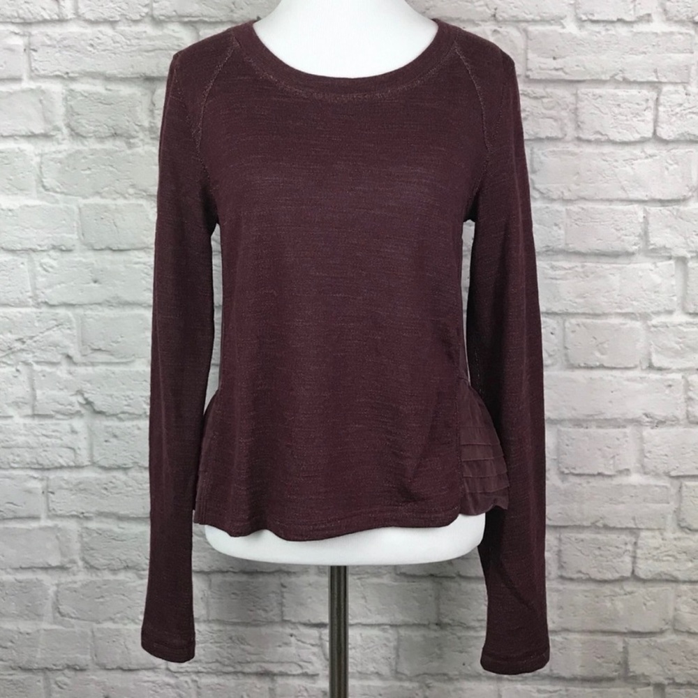 Lululemon Sattva Pullover Bordeaux Bow Tie Back